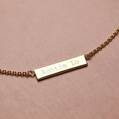 Demi-Fine Engravable Bar Necklace