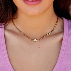 Rhinestone Heart Choker