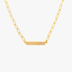 Engravable Paperclip Chain Bar Necklace