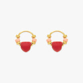 Heart Bead Stud Earrings