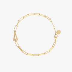 Initial Paperclip Chain Bracelet