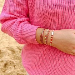 Red Cross XOXO Mixed Mini Braided Bracelet