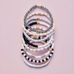 Vacation Vibes Neutral Stretch Bracelet Set of 8