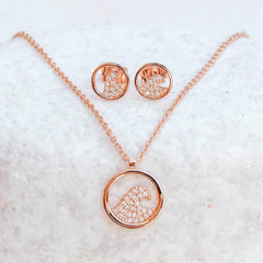 Pave Wave Necklace & Earring Set