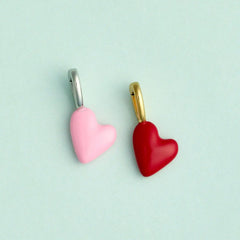 Harper Enamel Puffy Heart Charm