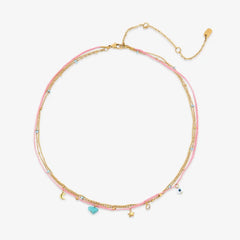 String and Chain Layered Necklace