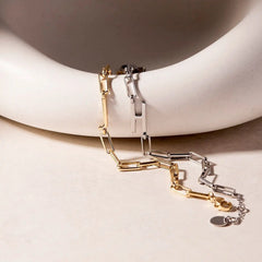 Initial Paperclip Chain Bracelet