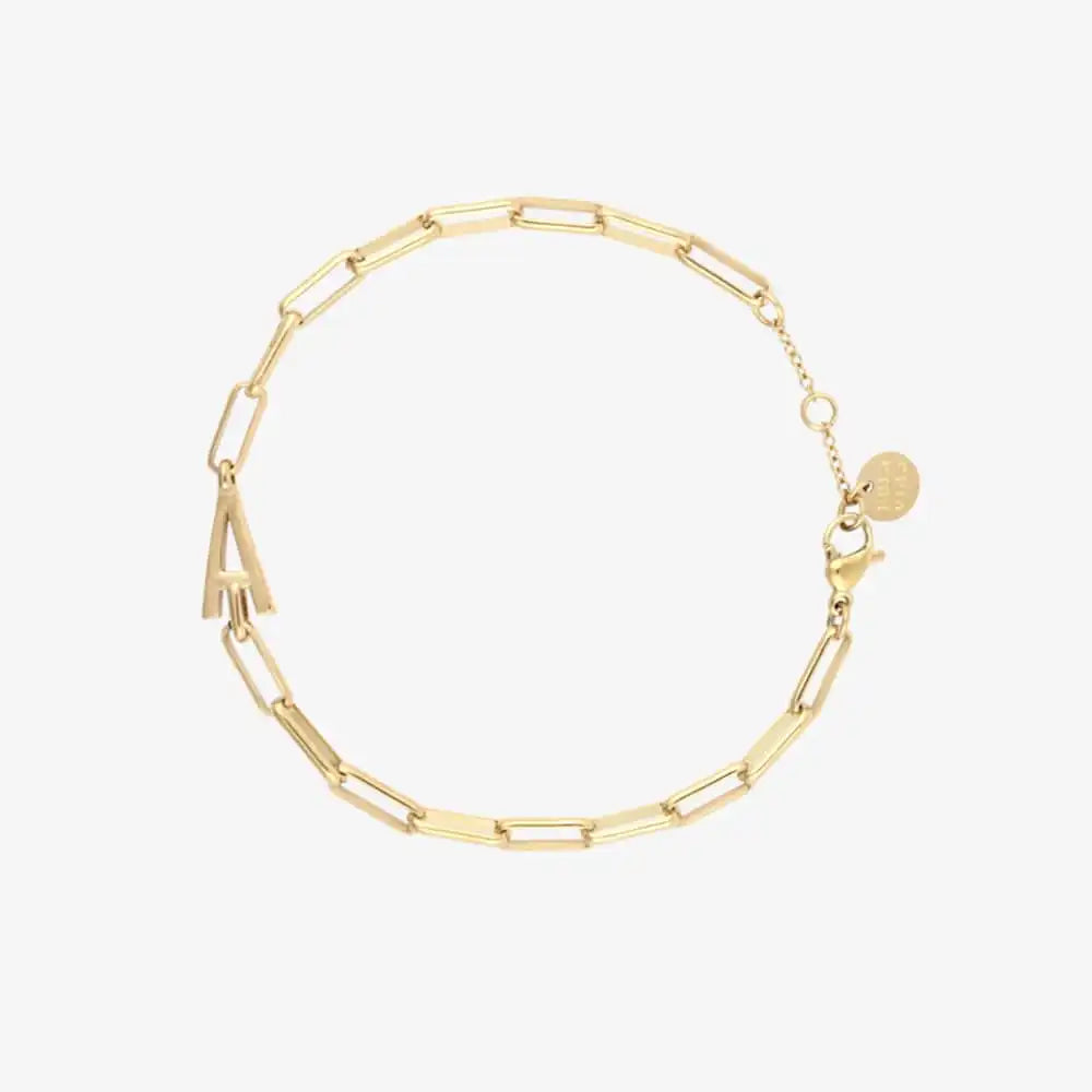 Initial Paperclip Chain Bracelet