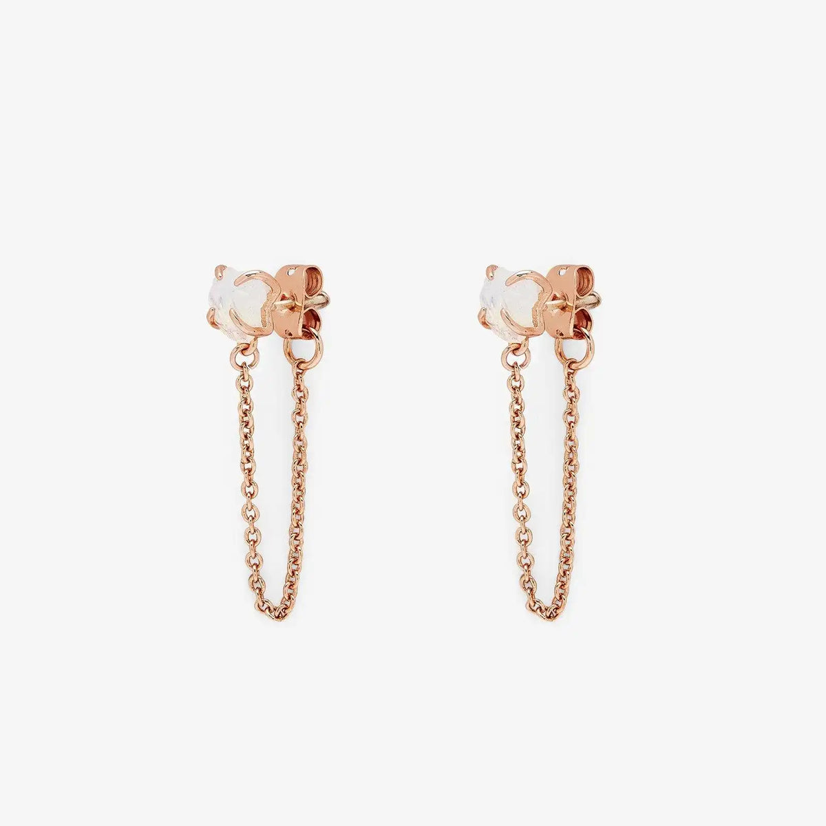 Raw Gem Chain Wrap Earrings